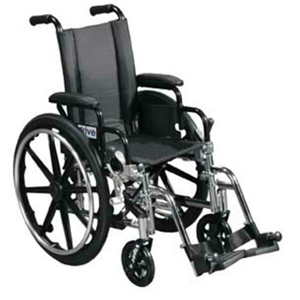 Refuah Viper Wheelchair with Various Flip Back Desk Arm Styles and Front Rigging Options- Black RE63181